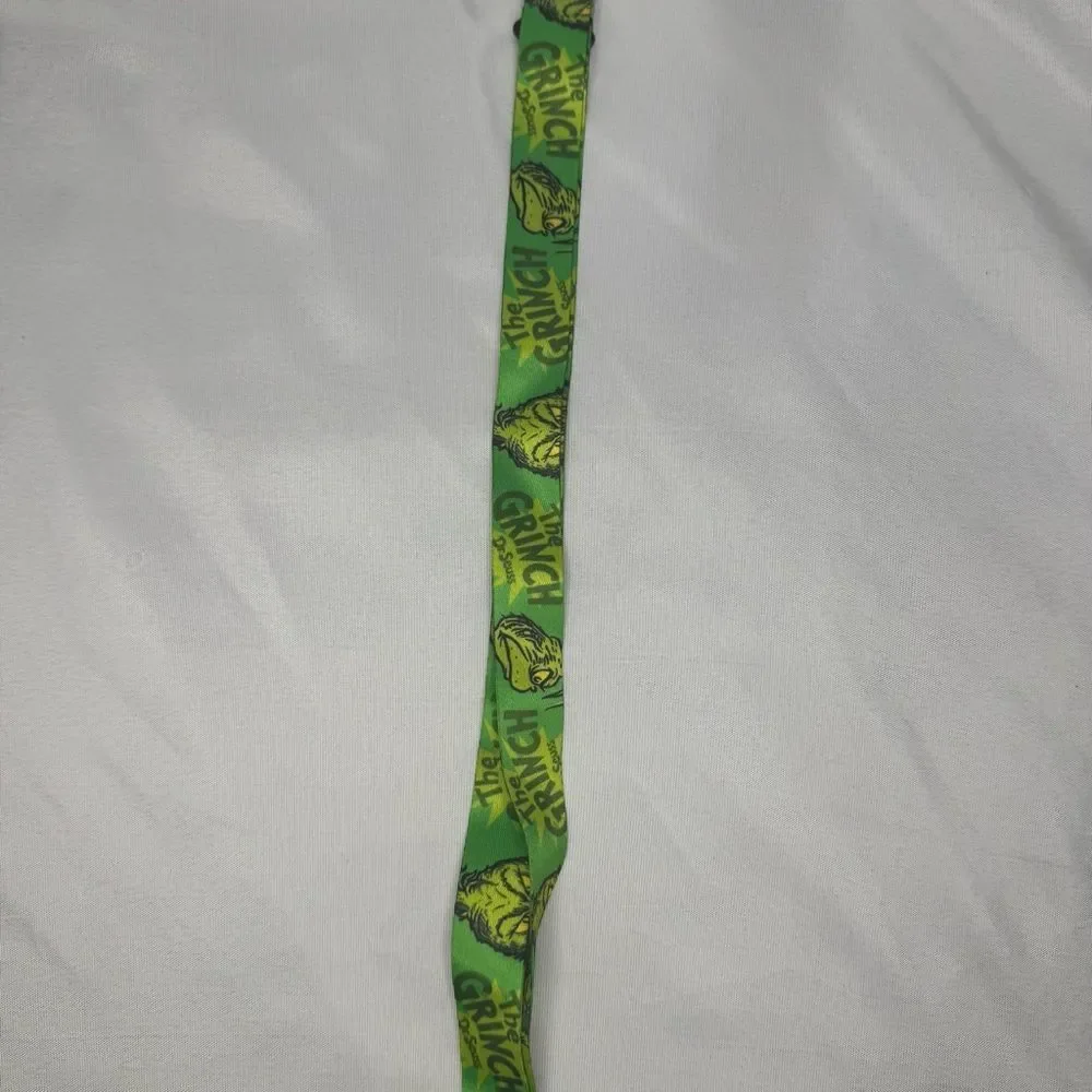 Christmas 2025 Dr Seuss The Grinch Lanyard with Reindeer Max Charm